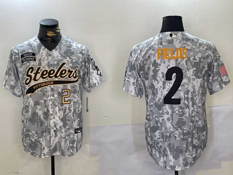 Men%27s Pittsburgh Steelers #2 Justin Fields 2024 Arctic Camo Salute To Service Stitched Baseball Jerseys->philadelphia eagles->NFL Jersey